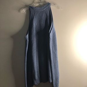Sweater shoulder-less long sleeve